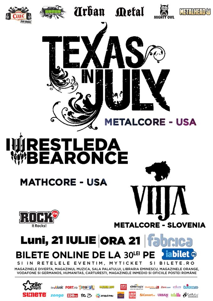 Concertul Texas In July si IWABO a fost anulat!
